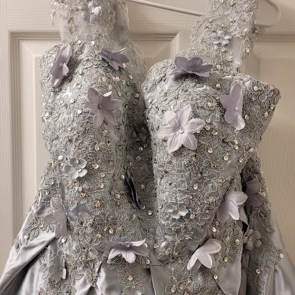 Silver ball gown size 20 Hebeos brand - Picture 7 of 7